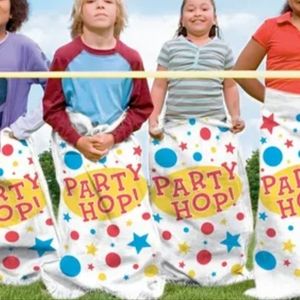 Potato Sack Race Bags | 6 Count | Party Hop Polka-dots & Stars
